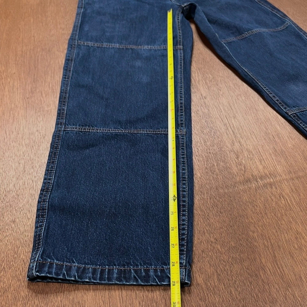 Empyre Relaxed Fit Skate Jeans 32 Dark Wash Blue Denim Double Knee 100 Cotton - Picture 7 of 11